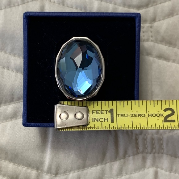 Genuine Swarovski Crystal Blue "Marie" Cocktail Ring Size 55 (approx. 7) - Picture 11 of 11